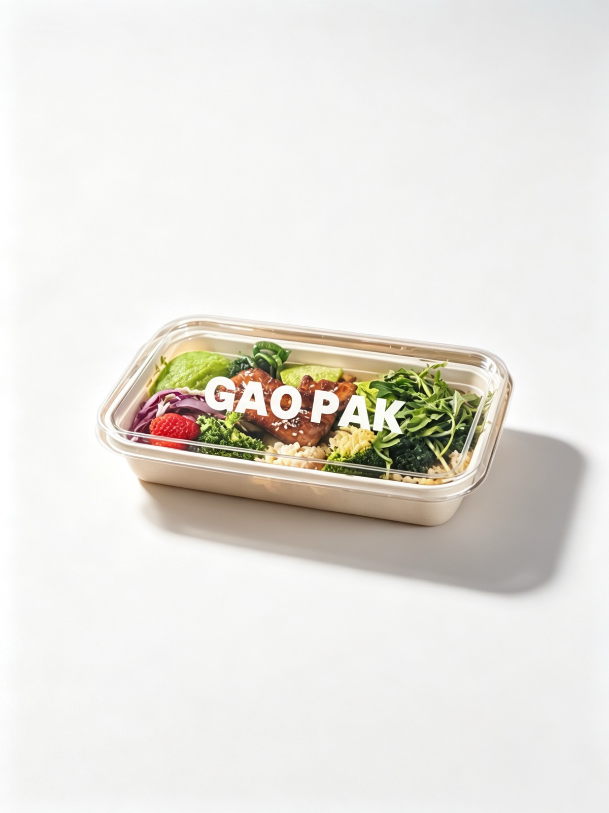 Compostable cornstarch takeaway food container