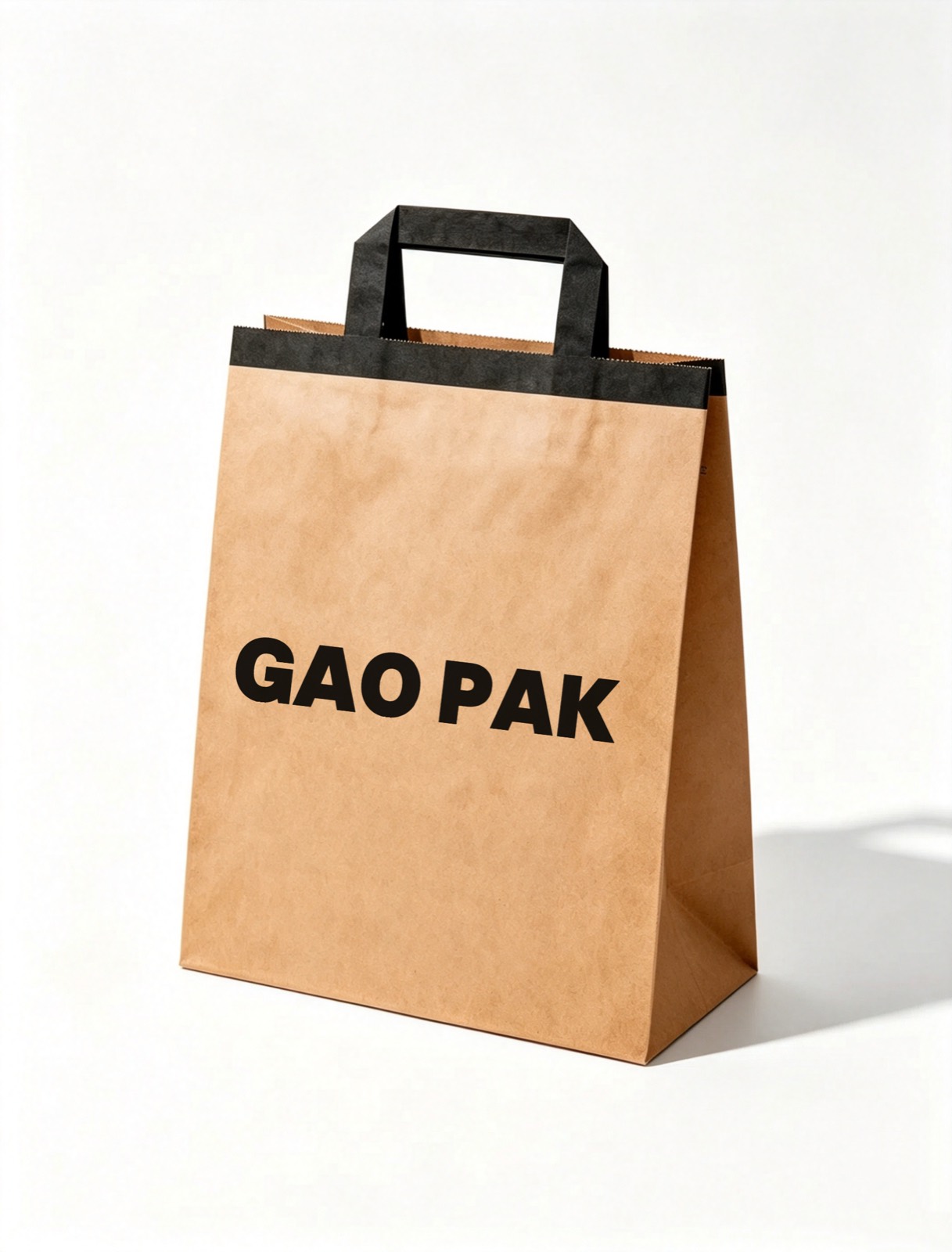 Kraft paper carrier bag with flat handles
