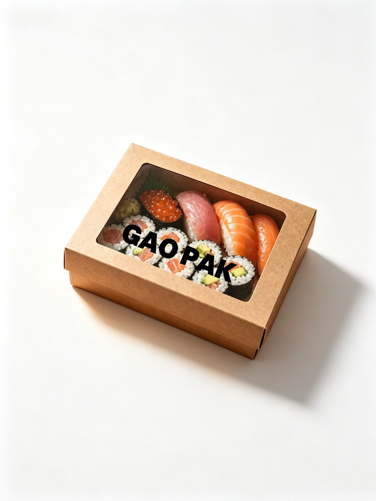 Kraft food box with clear window